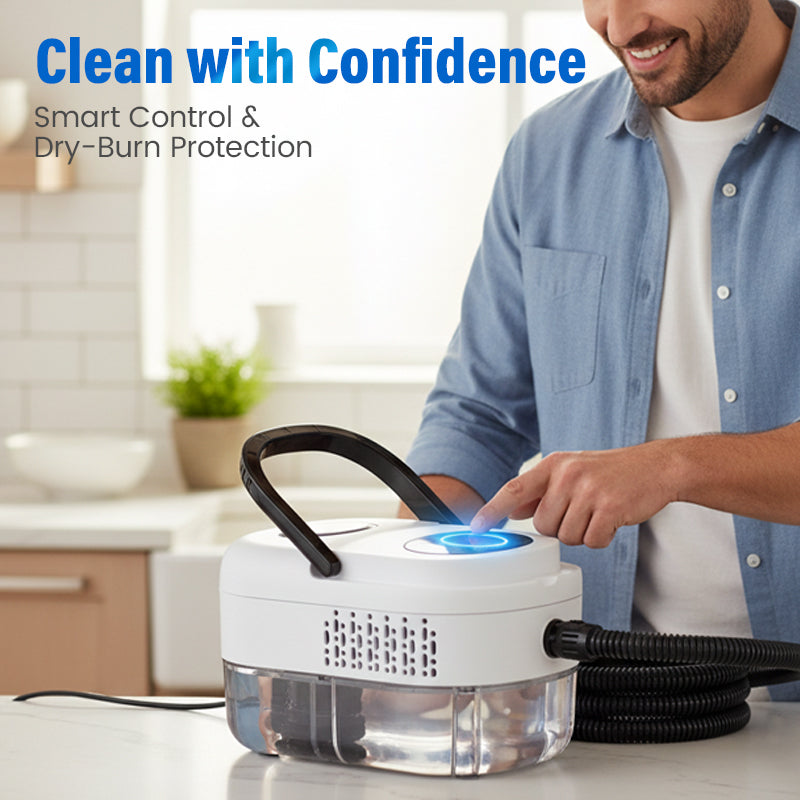 High-Pressure Steam Cleaner with LCD Display – Versatile for Home, Car & Kitchen – Effective Against Grease & Bacteria