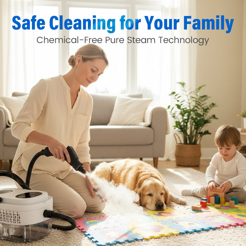 High-Pressure Steam Cleaner with LCD Display – Versatile for Home, Car & Kitchen – Effective Against Grease & Bacteria